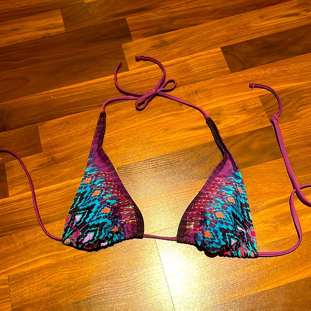 Triangle metallic Swimsuit Top Small